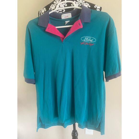 Crystal Springs Other - Colorful vintage men’s Ford Racing polo Crystal Springs USA size M